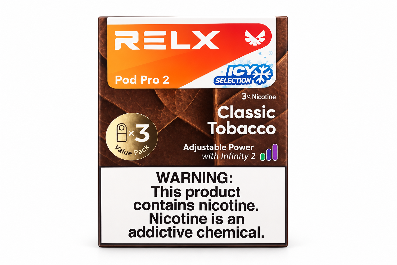 Relx新版(极凉三颗装) 经典烟草